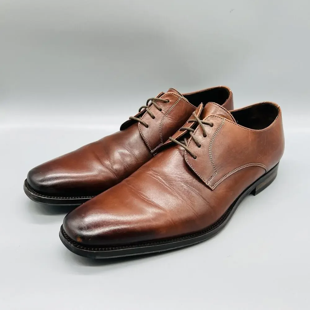 To Boot New York Shoes Mens 8.5 Brown Leather Adam Derrick Derby Oxford Dress